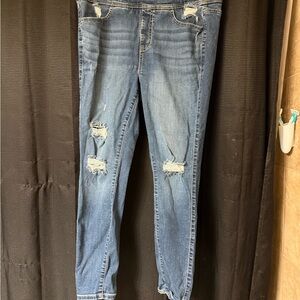 Torrid Distressed Skinny Jeans in Blue